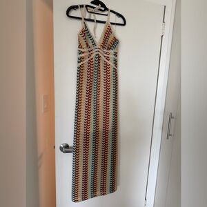 NWT Missoni-like Crochet Halter Maxi Dress